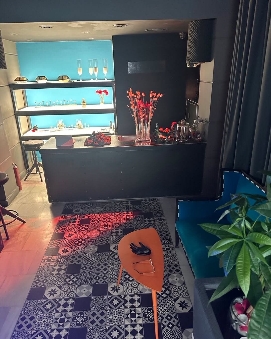 Stone reception and bar